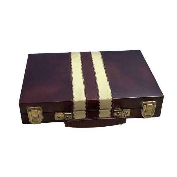 Vintage Backgammon Replacement Case Only Faux Leather 16" x 11" - Picture 5 of 10